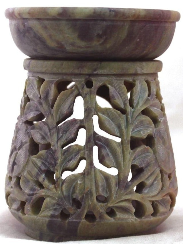 Soapstone Floral Rose Aroma Lamp