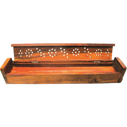 Storage Box - Small Flat Top Wood Incense Coffin