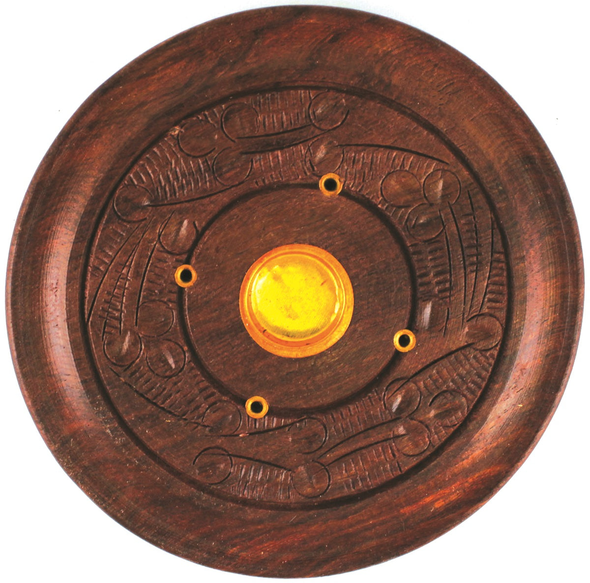 Engraved Wood Round Holder