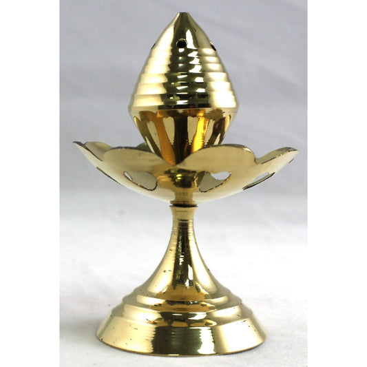 Burning Accessories - Brass Lotus Beehive Pedestal, Medium