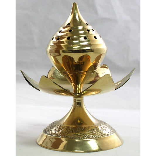 Burning Accessories - Large Brass Lotus Beehive Pedestal
