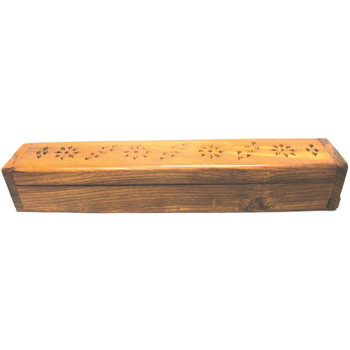Small Flat Top Wood Incense Coffin