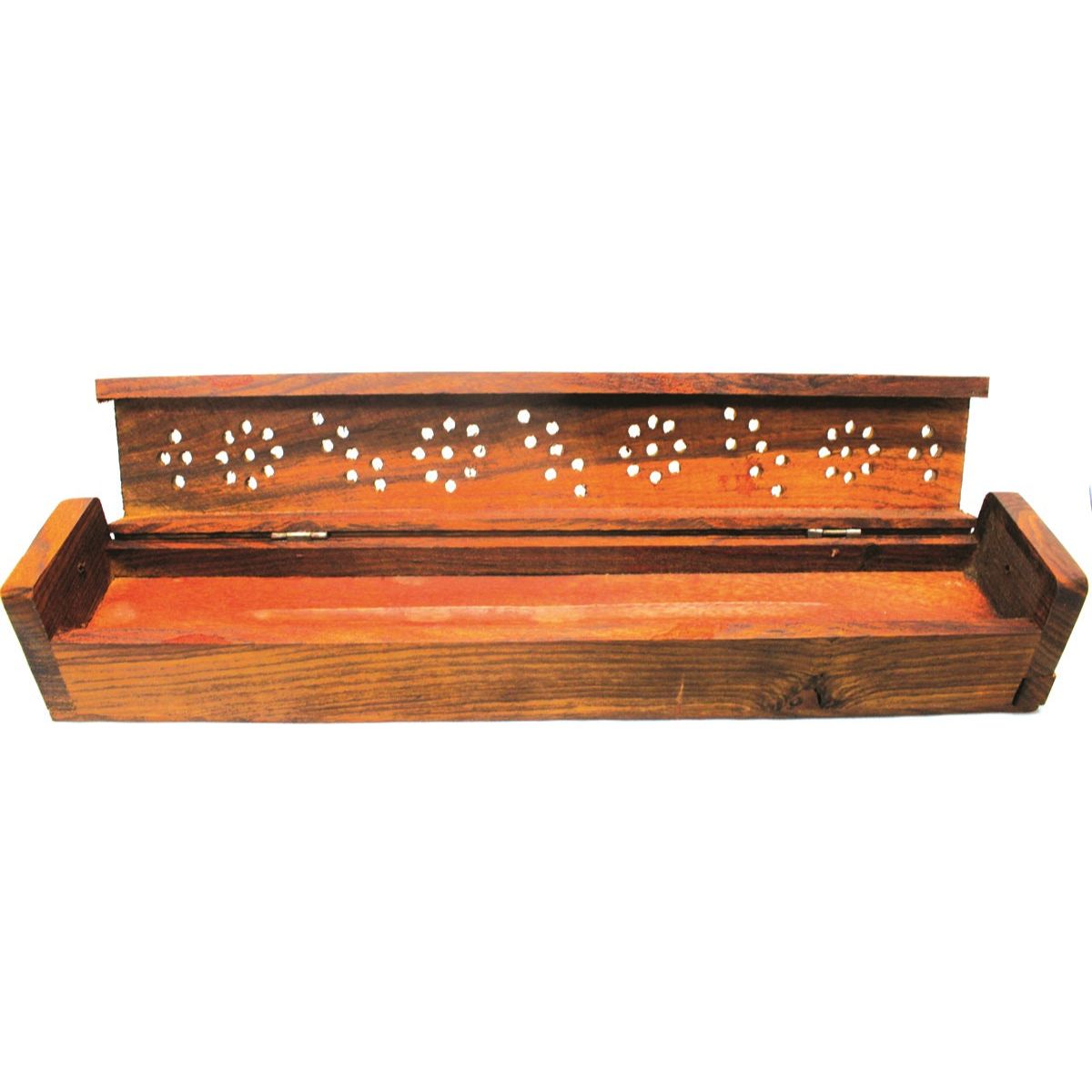 Small Flat Top Wood Incense Coffin