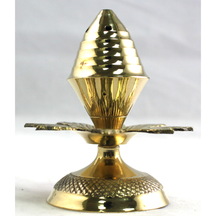 Brass Lotus Beehive Pedestal
